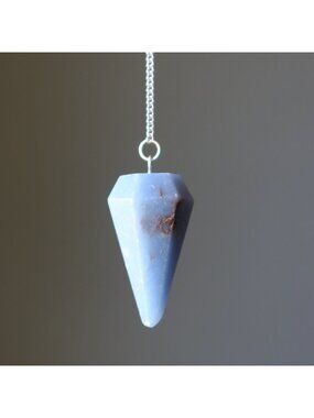 Angelite Pendulum Crystal Dowsing Divination Tool Guardian Angel Communication
